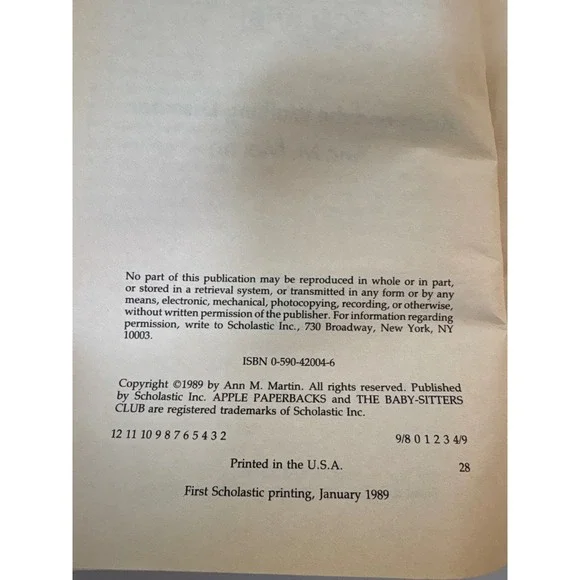 The Baby Sitters Club Book Lot of 10 Books 20-29 Ann M Martin Vintage 80's 90's - Picture 9 of 10